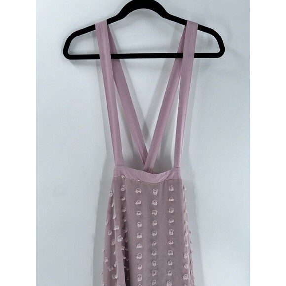 Women's Piper & Scoot Mauve Swiss Dot Jumper Skirt Size M - Picture 2 of 7